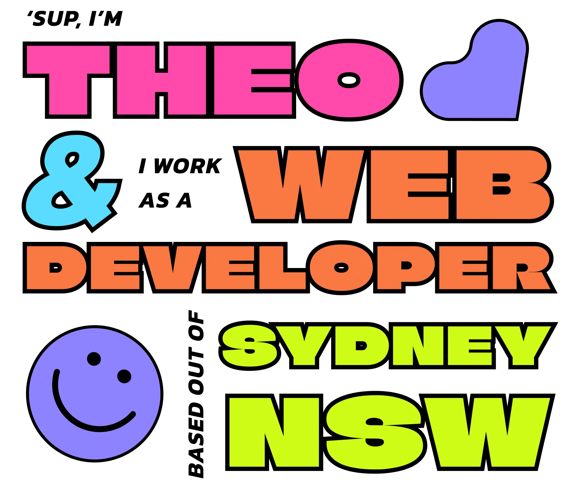 'Sup, I'm Theo, a web developer based out of Sydney, NSW.
