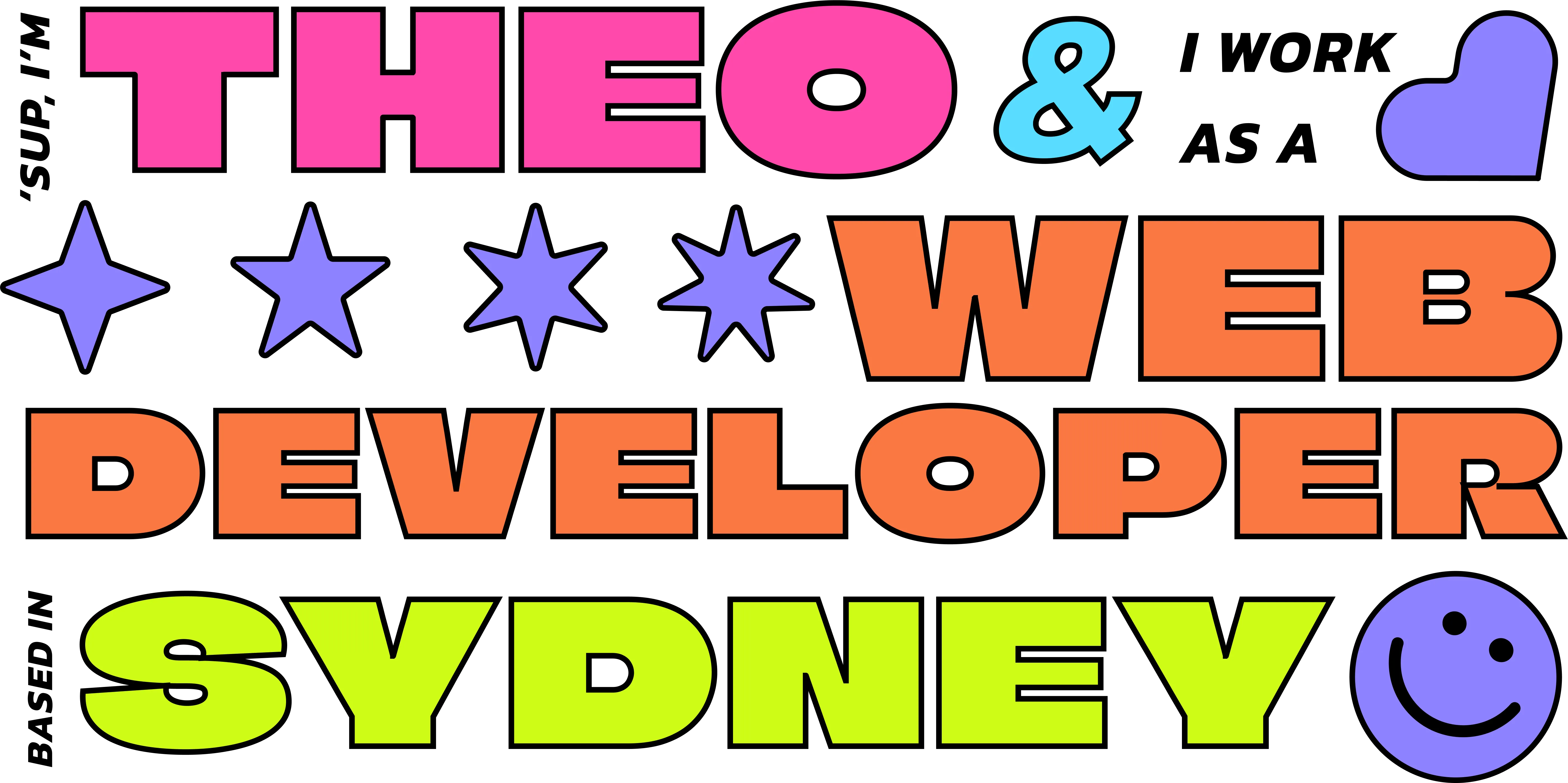 'Sup, I'm Theo, and I work as a web developer based in Sydney